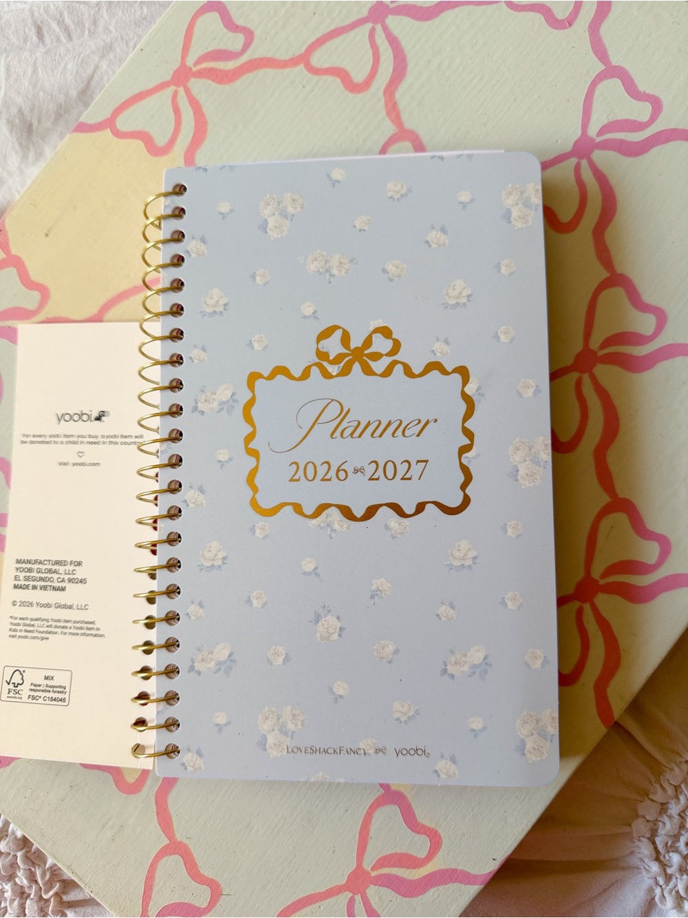 Love Shack Fancy Yoobi Light Blue Floral Planner